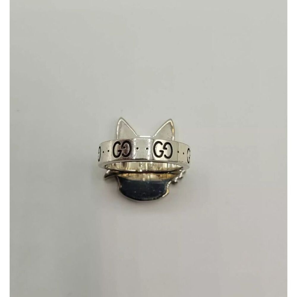 Gucci Bosco & Orso Aged Silver Bosco Head GG Ring IT 13 / US 6.5 - Picture 4 of 4